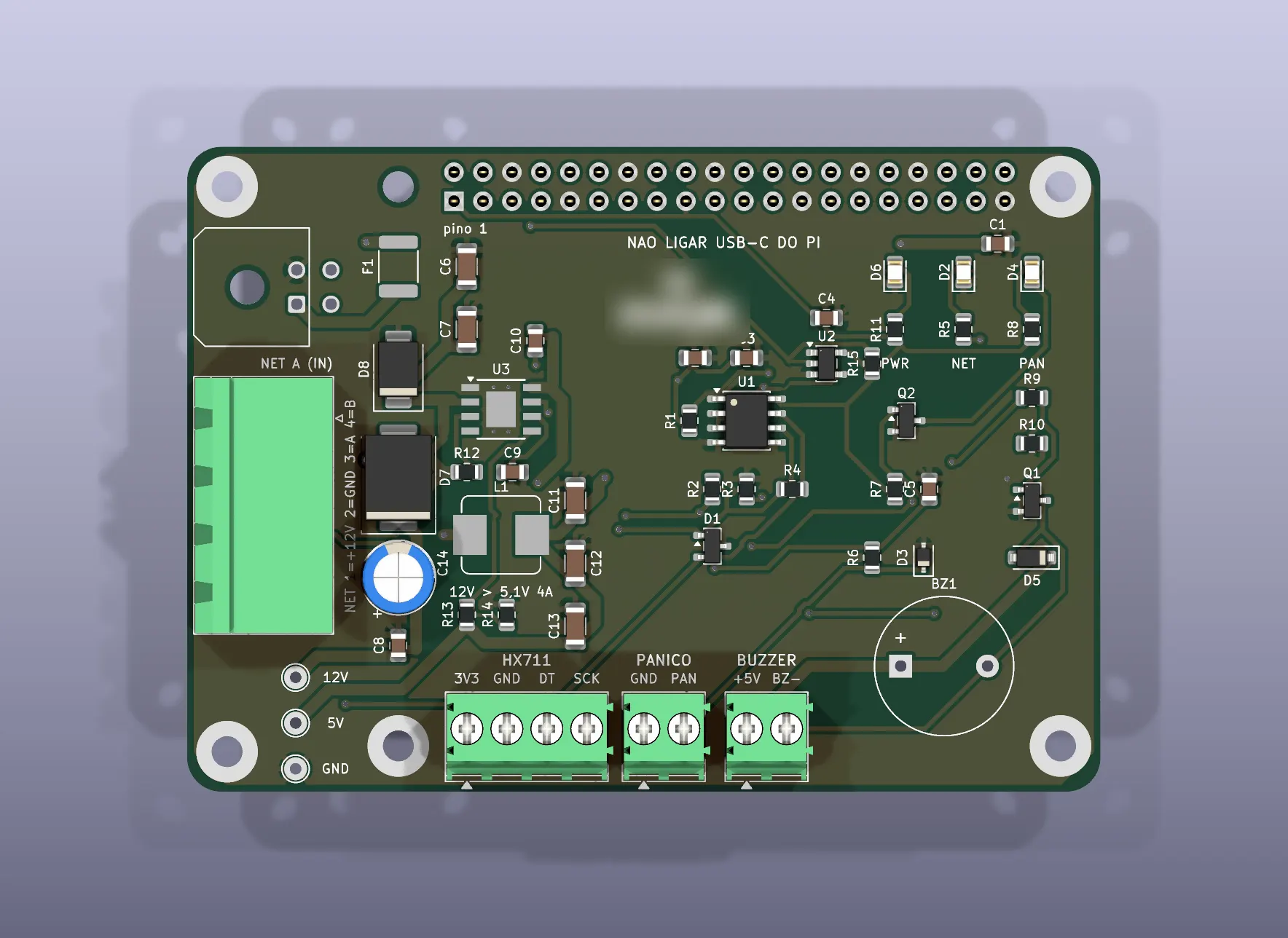 Placa de interface: face de cima